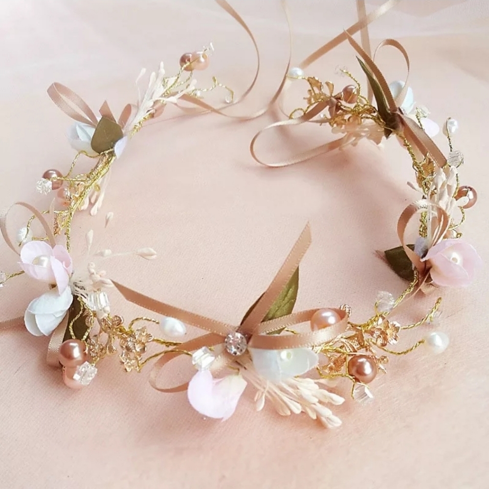 NEW Floral Headband With Bows